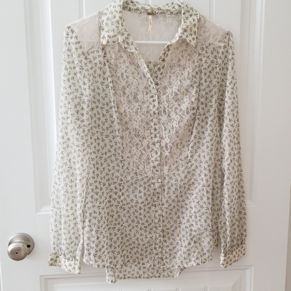 Free People Peasant Lace Top, Small
